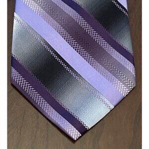 Villini Purple Gray Hand Made 100% Silk Men’s Neck Tie Made In China